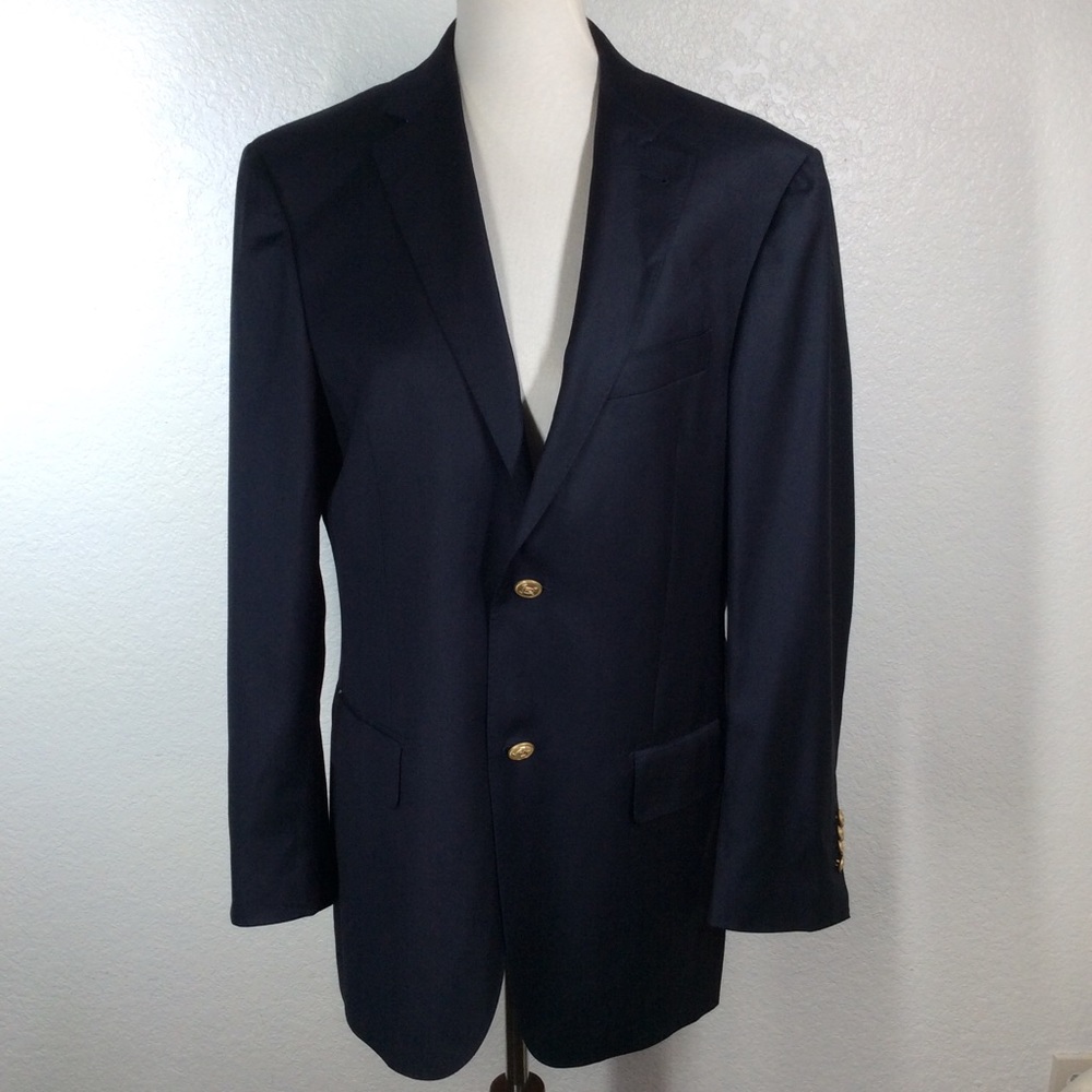 Savile Row Navy Blue Blazer Sport Coat Men 46